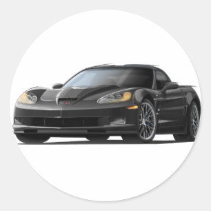 Adesivo Redondo Carro Preto Corvette ZR1