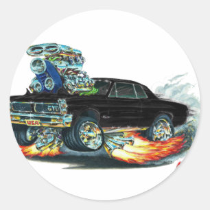 Adesivo Redondo Carro preto de 1965 GTO
