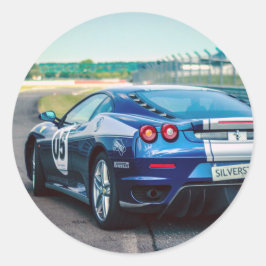 Adesivo Redondo Carro Race Azul