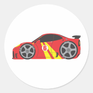 Adesivo Redondo Carro Race Vermelho