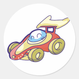 Adesivo Redondo Carro Race Vermelho