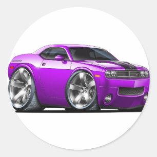 Adesivo Redondo Carro Roxo Desafiador
