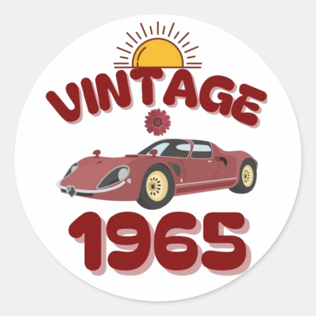 Adesivo Redondo carro vintage (Frente)