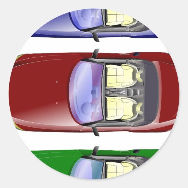 Adesivo Redondo Carros coloridos (Frente)