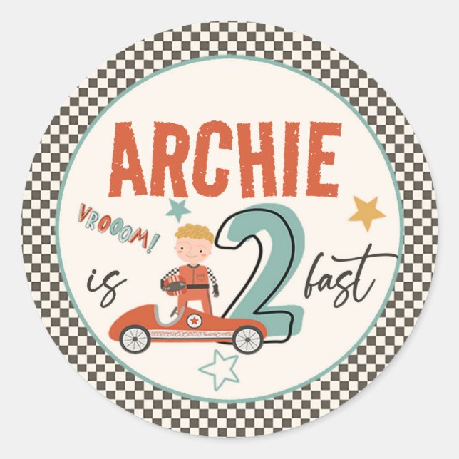 Adesivo Redondo Carros de corrida excitantes (Frente)