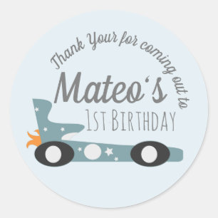 Adesivo Redondo Carros De Corrida Retroativa Estrelas De Lua Prime