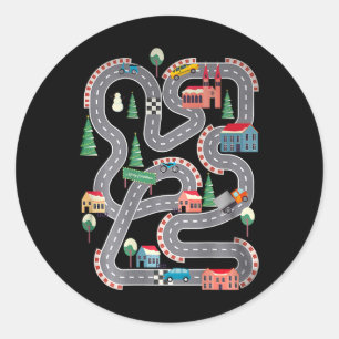 Adesivo Redondo Carros de Jovens Jogam em Pai Ck Race Track Mat Da