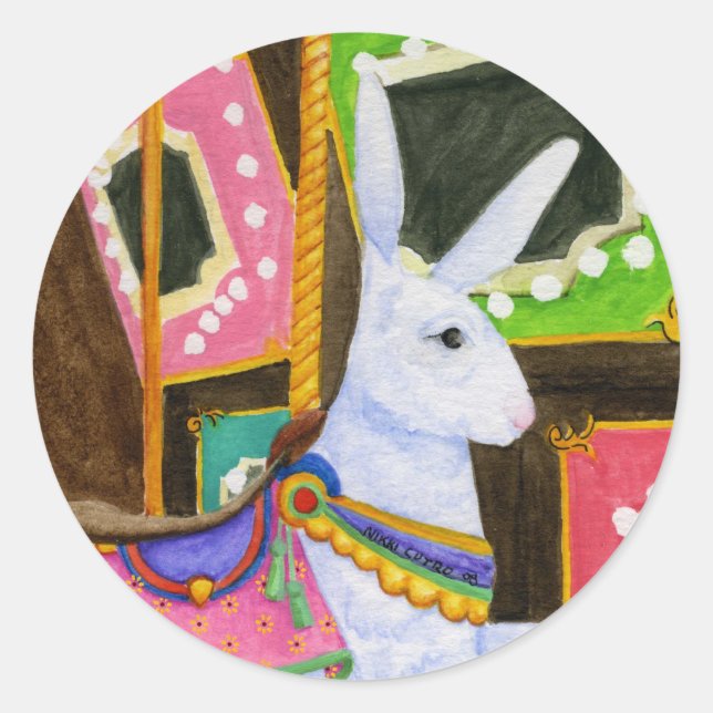 Adesivo Redondo Carrossel Bunny Sticker (Frente)