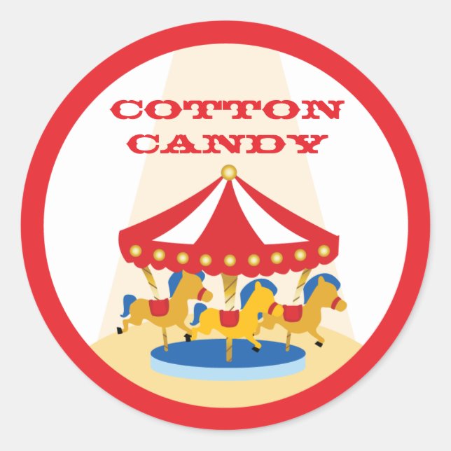 Adesivo Redondo Carrossel Carrossel de Circo (Frente)