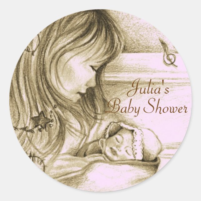 Adesivo Redondo Carrossel Dreams Vintage Pink Round Stickers (Frente)