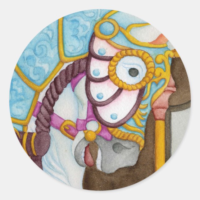 Adesivo Redondo Carrossel Horse Sticker (Frente)