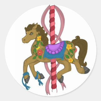 Adesivo Redondo Carrossel Horse Sticker