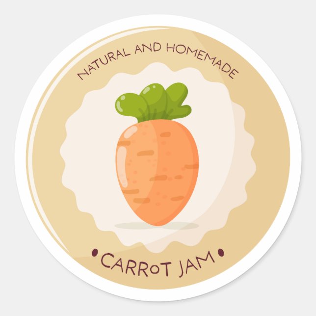 Adesivo Redondo Carrot Jam Jar Label (Frente)