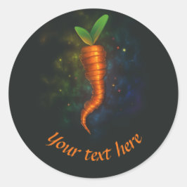 Adesivo Redondo Carrot neon rotule seu texto aqui design saboroso