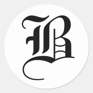 Adesivo Redondo Carta B Alfabeto Casado de Janz White