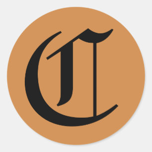 Adesivo Redondo Carta C Alfabeto Casado de Janz Peru Dourado