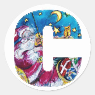 ADESIVO REDONDO CARTA C DE NATAL/MONOGRAMA DE PAPAIS NOEIS INSPIRA