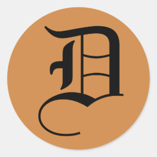 Adesivo Redondo Carta D Alfabeto Casado por Janz Peru Dourado