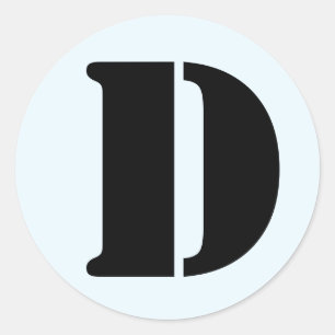 Adesivo Redondo Carta D - Alfabeto Estêncil de Janz Alice Azul