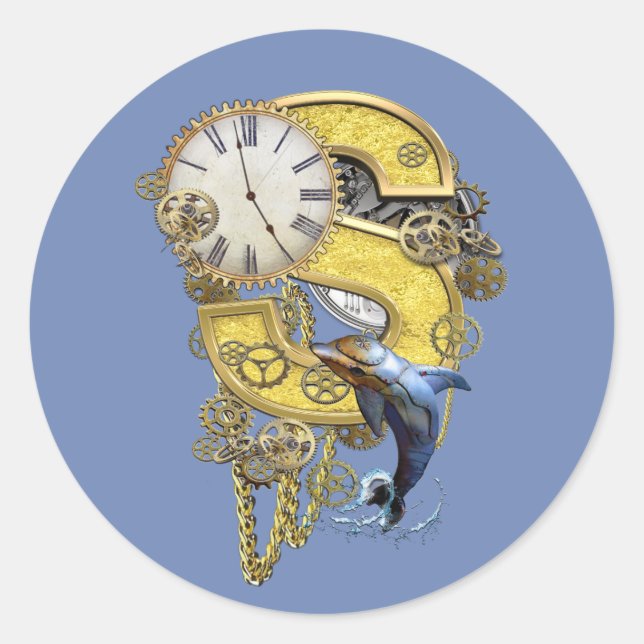 Adesivo Redondo Carta de aniversário A Bolsa mensageiro (Frente)