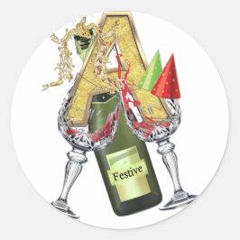 Adesivo Redondo Carta de celebração A Zazzle