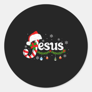 Adesivo Redondo Carta de Natal J Para Jesus Doce de Cana Cristão