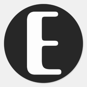 Adesivo Redondo Carta E Amelia Alphabet de Janz Black