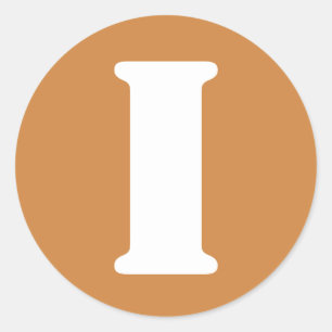 Adesivo Redondo Carta I: Alfabeto Dourado a lápis do Peru por Janz