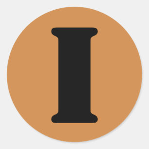 Adesivo Redondo Carta I - Alfabeto Estêncil de Janz Peru Dourado