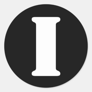 Adesivo Redondo Carta I - Alfabeto Estêncil de Janz Preto