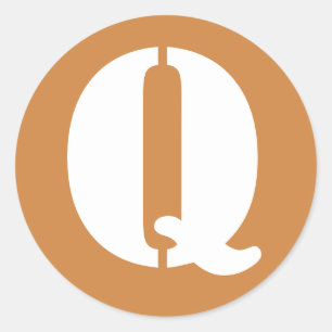 Adesivo Redondo Carta Q Peru: Alfabeto Dourado a lápis por Janz