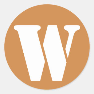 Adesivo Redondo Carta W Peru: Alfabeto Dourado a lápis por Janz