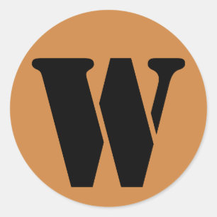 Adesivo Redondo Carta W Stencil Alfabeto por Janz Peru Dourado