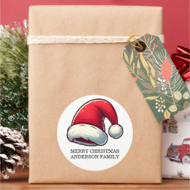 Adesivo Redondo Cartão de Boas Festas Personalizado Jolly Brain Wa