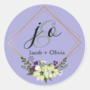 Adesivo Redondo Cartão de Casamento Minimalista Criativo De Beige