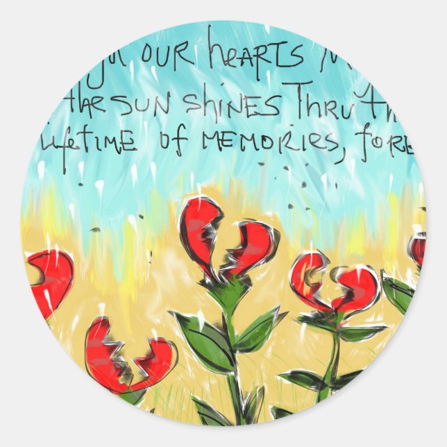 Adesivo Redondo Cartão de compaixão pensado e criativo (Frente)