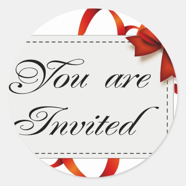 Adesivo Redondo Cartão de convite >> Você é convidado (Frente)