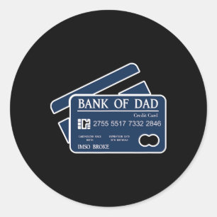 Adesivo Redondo Cartão De Crédito Do Banco Do Papai Estou Tão Queb