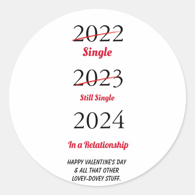 Adesivo Redondo Cartão de Férias do Dia dos Namorados Divertido Fe (Frente)