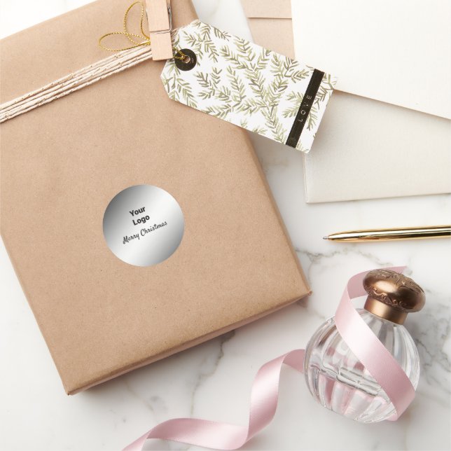 Adesivo Redondo Cartão de Natal MÍNIMO SIMPLES redondo clássico (Presentear)