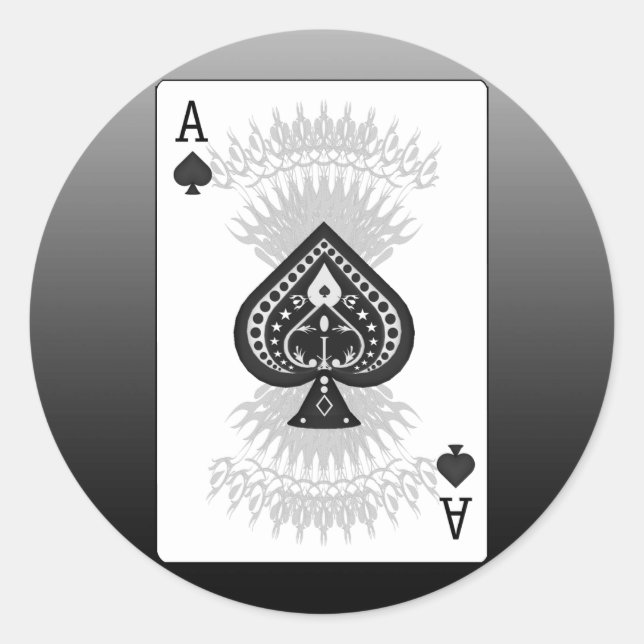 Adesivo Redondo Cartão de Poker Ace of Spades: (Frente)