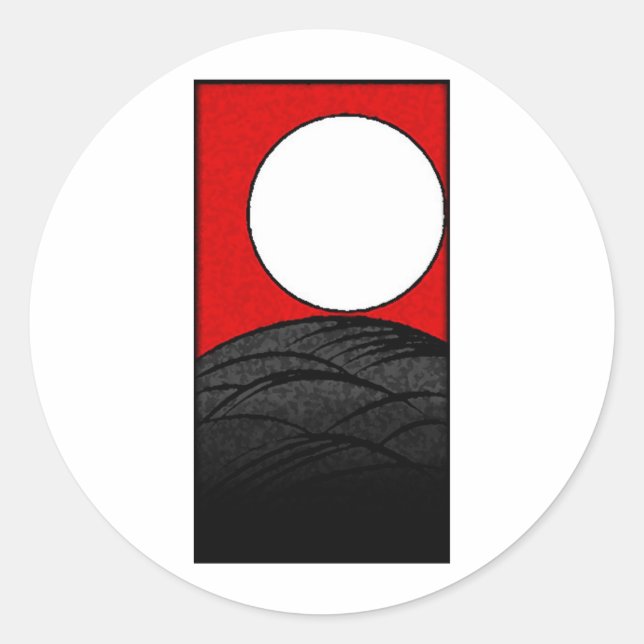 Adesivo Redondo cartão japonês hanafuda (JAPÃO KYOTO) (Frente)