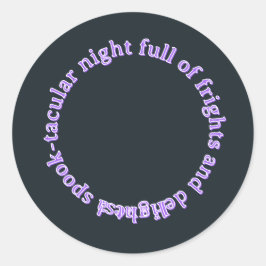 Adesivo Redondo Cartão postal de Halloween