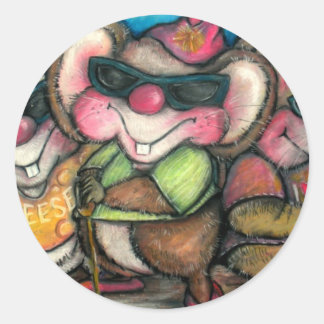 Adesivo Redondo Cartão Rhymetime para ratos cegos