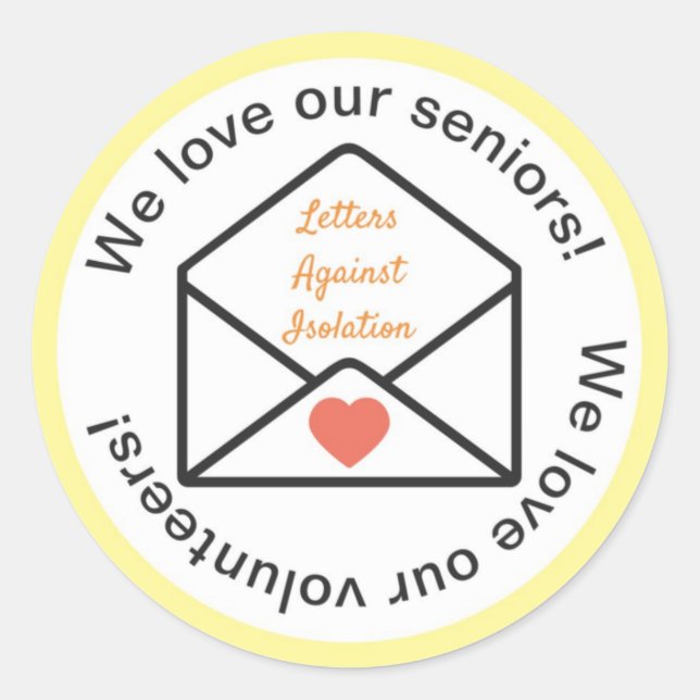 Adesivo Redondo Cartas Contra o Isolamento (Frente)