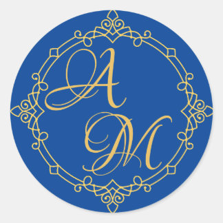 Adesivo Redondo Cartas juntas Vinheta para convite de casamento