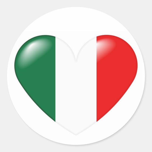 Adesivo Redondo Cartaz italiano - Cuore Italiano (Frente)