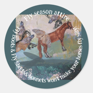 Adesivo Redondo cartaz-mosca a cavalo clássico