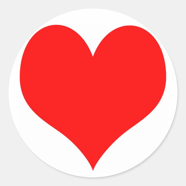 Adesivo Redondo Cartaz redondo com um Coração Vermelho no meio (Frente)