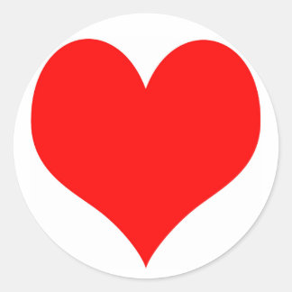 Adesivo Redondo Cartaz redondo com um Coração Vermelho no meio